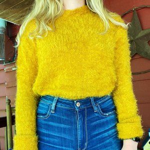 Orange eyelash sweater!
